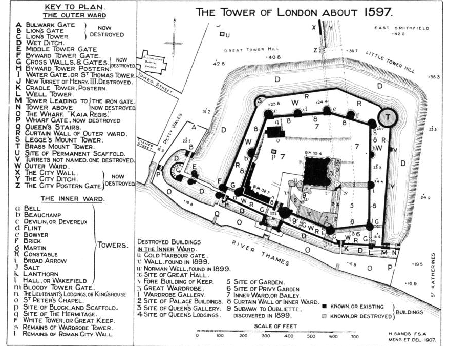 *** Tower of London plan 1597